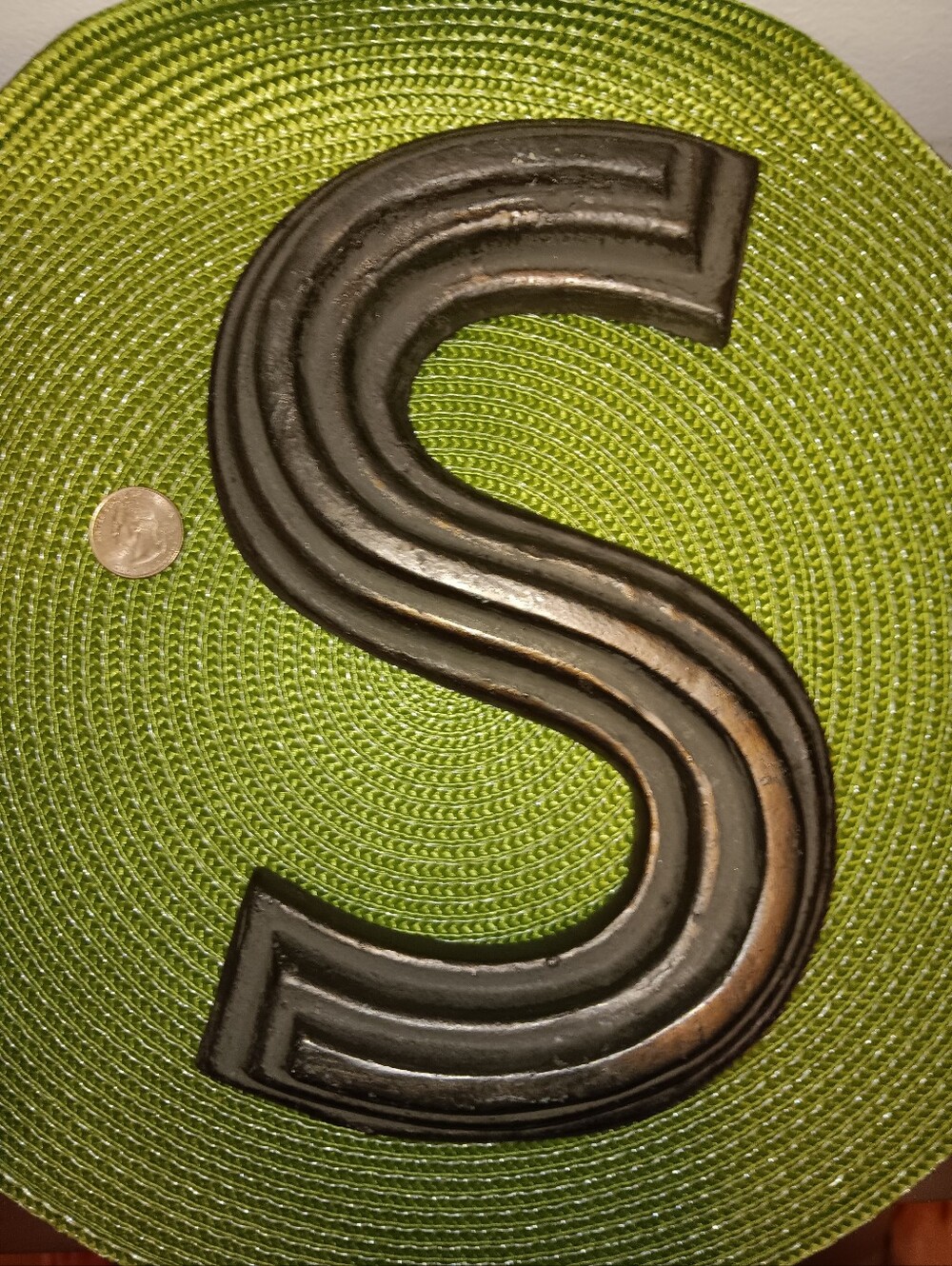 3D Metal Letter "S" Wall Decor – Heavy, Industrial, Architectural Signage Style
